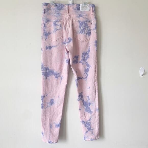 Levi's Jeans 721 High Rise Skinny Ankle Size 28/6 Pink Tie Dye Bright Multicolor - Picture 5 of 6